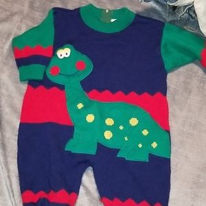 90’s baby boys sweater dino outfit vintage